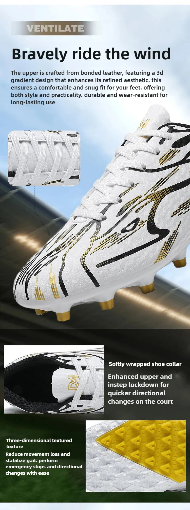 New Men Football Boots TF Sport Training Soccer Shoes Kids Ultralight Breathable Professional Sneakers Unisex Grass Cleats Match