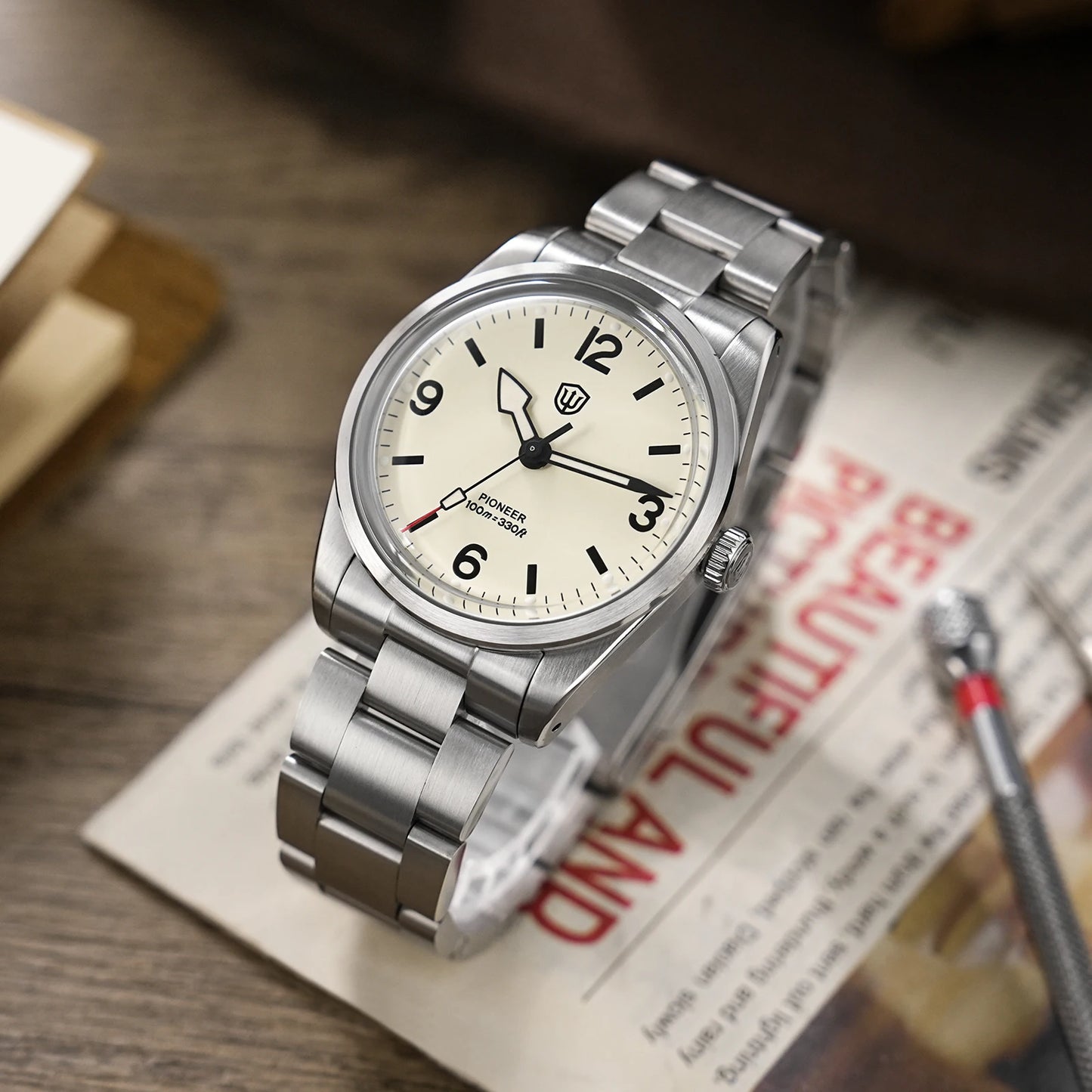 Watchdives WD1960S V2 Watch VH31 Sweep Second Movement Stainless Steel Sapphire Crystal Business Wristwatch Vintage Watches