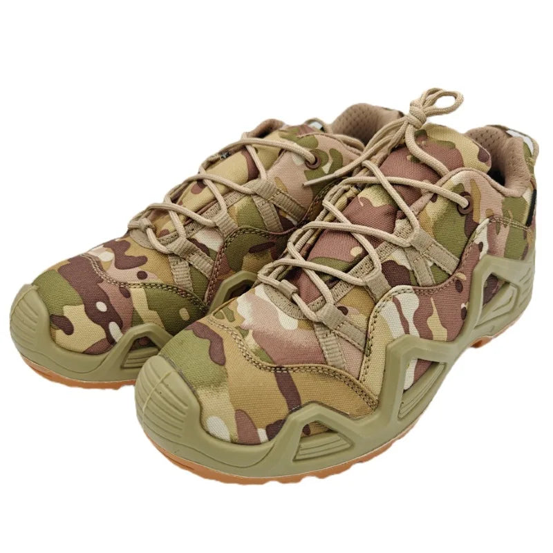 Lynjacye Mid-Cut Green Combat Boots Men Women Size 39-46 Outdoor CS Training Hiking Shoes Desert Ankle Climbing Bota Masculina