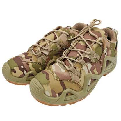 Lynjacye Mid-Cut Green Combat Boots Men Women Size 39-46 Outdoor CS Training Hiking Shoes Desert Ankle Climbing Bota Masculina