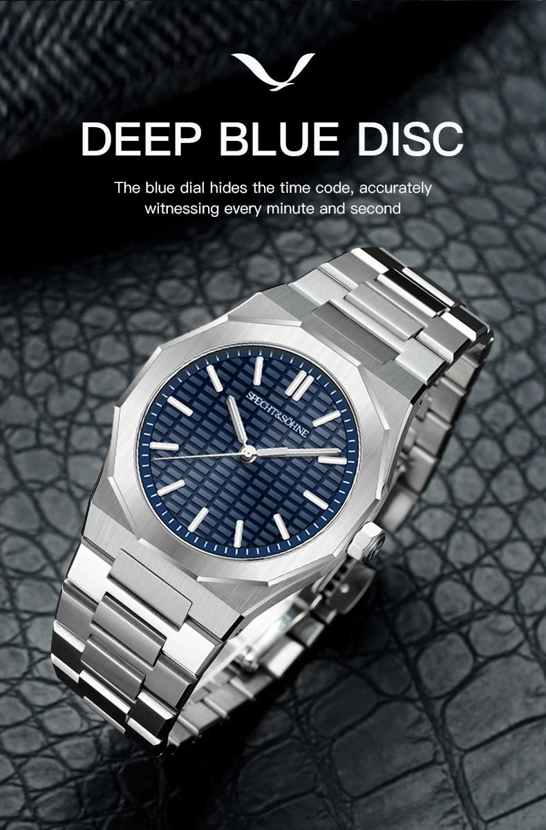 New 2026 Fashion Rare Specht & Söhne Men's Watch Ultrathin 38MM Steel Sapphire Crystal VH31 Quartz Wristwatch