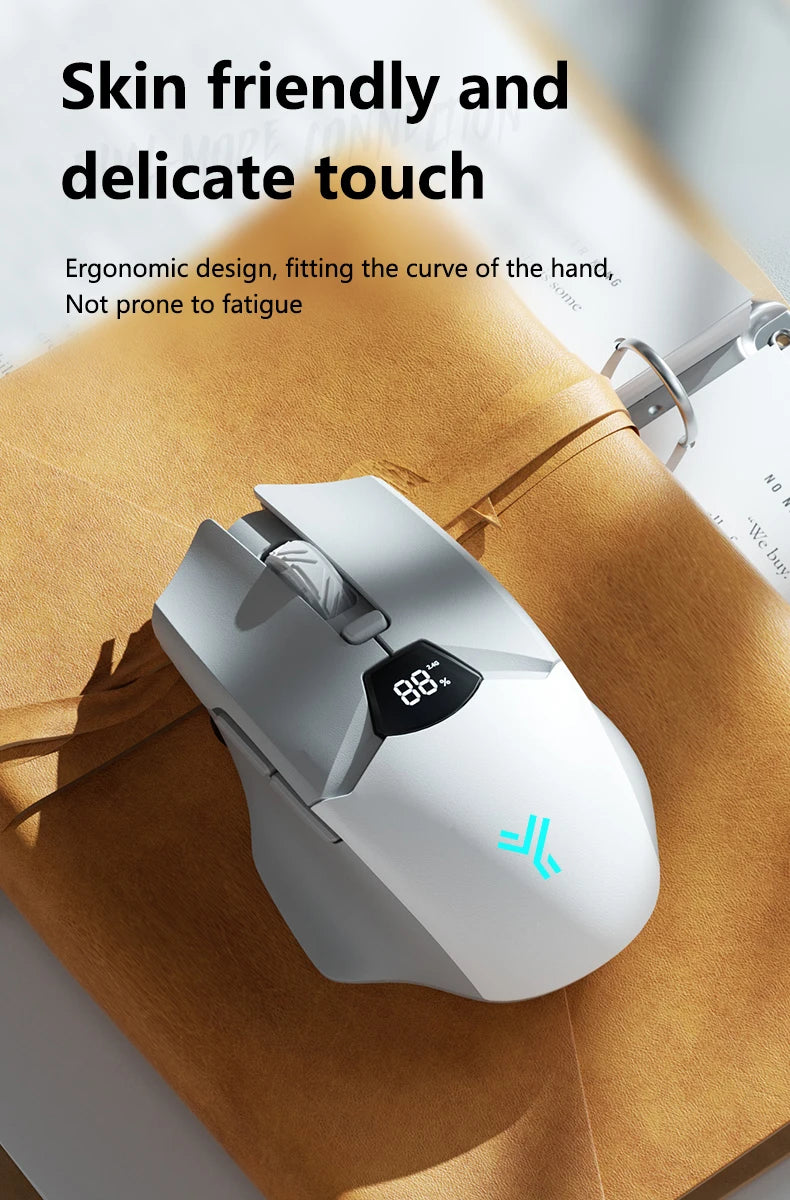 Warvank SX01 kabellose Gaming-Maus mit Smart-Screen-Display, 6-stufiger DPI-Einstellung, 600mAh Akku, leise Bluetooth-Maus fürs Büro
