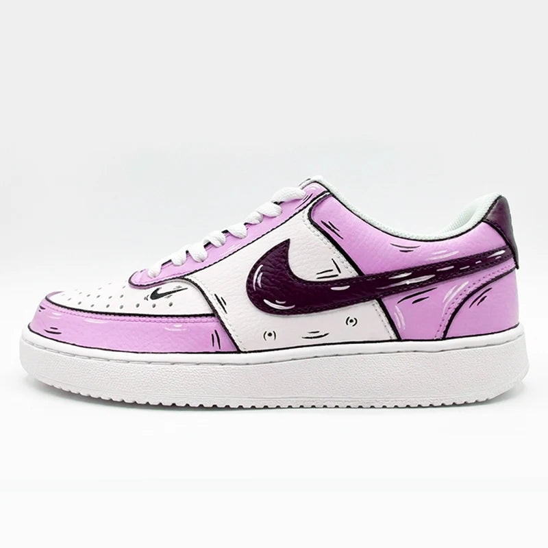 Custom Sneakers Custom Sneakers NIKE COURT VISION Messy Line Design Couple Matching Shoes Unisex Low-Top Skate Retro Shoes