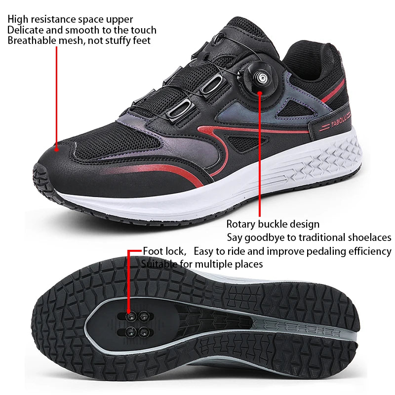MTB Cycling Shoes Men 2024 Flat Bottom Dirt Bike Race Mountain Footwear Bicycle Indoor Cleats Lock Cleat Trekking Cycling Sneakers