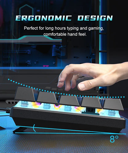 RGB White Mechanical Keyboard 60% Gaming Keyboard White Clavier Gamer Blanco Key Board Black PC Keyboards