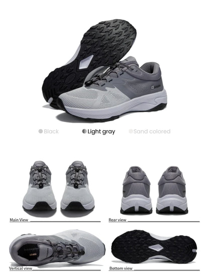 Baasploa Hiking Shoes Men Outdoor Waterproof Camping Resistant Non-Slip Sneakers Casual Lightweight Lace-Up Walking Shoes for Men