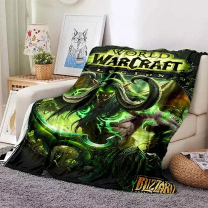 World of Warcraft Art Blanket Flannel Blanket A World of Magic and Limitless Adventure Soft Comfortable Home Travel Blanket
