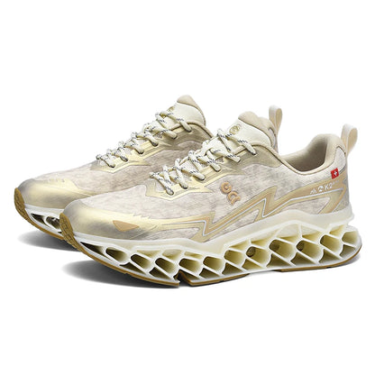 2026 New Summer Outdoor Mens Sports Shoes 3D Printed Sole Rebound Lightweight Running Shoes Foot Protection Stable Walking Shoes