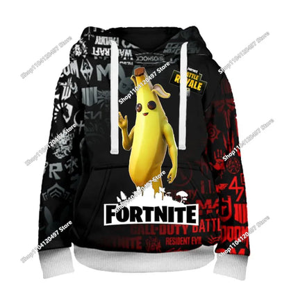 Kinderkleidung Geburtstag Süße Geschenke Fortnite Kinder-Hoodies Battle Royale Jungen Mädchen Anime-Sweatshirt Winter-Pullover-Oberteile für Kinder
