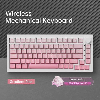 Tastiera meccanica gaming personalizzata Akko 5075 V3 75% ANSI-US con manopola del volume, hot-swappable, RGB, USB Type-C/2.4g e BT5.0 tri-mode