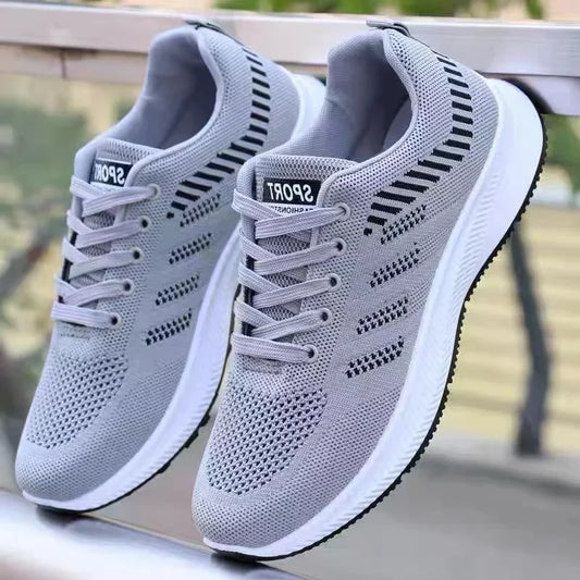 Men's Casual Running Shoes 2025 with Outdoor Anti Slip Design Gray Flat Sports Shoes Black Fashionable Low-priced Men's Shoes