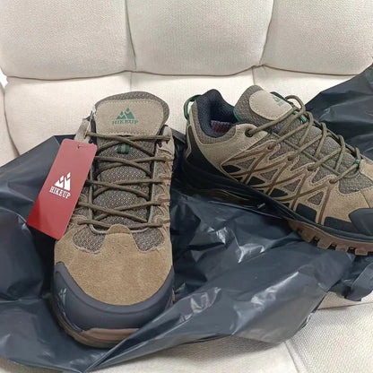 HIKEUP New Arrival Men's Hiking Shoes Breathable Lace Up Trekking Male Cushioning Outdoor Climbing Tourism Sneakers for Men