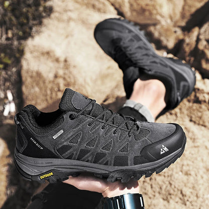 HIKEUP New Arrival Men's Hiking Shoes Breathable Lace Up Trekking Male Cushioning Outdoor Climbing Tourism Sneakers for Men