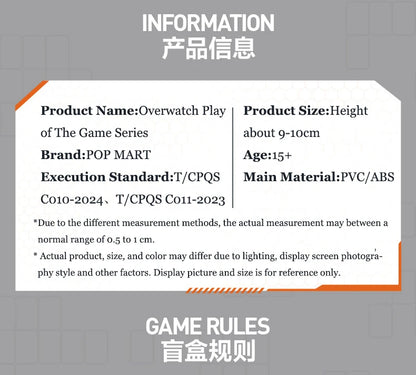 POP MART Overwatch Play of The Game Series Original Blind Box Surprise Mystery Box Cute Anime Action Figure Ornaments Figurines
