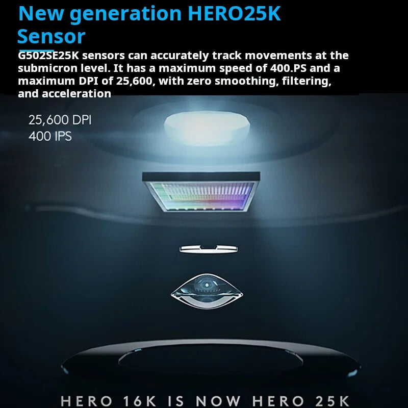 Mouse da gaming con cavo Logitech G502 HERO E-Sports, mouse meccanico RGB con bilanciamento regolabile, macro programmabili per Battle Royale