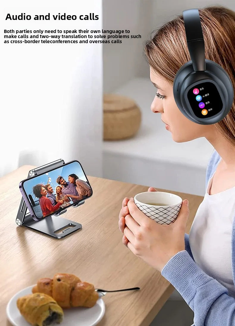 HYUNDAI X1PRO kabellose Bluetooth 6.0 KI-Übersetzungs-Ohrhörer – 100+ Sprachen, Touch-Control, LED-Display, geräuschunterdrückende Kopfhörer