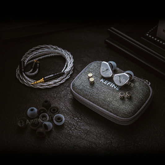Angelears Kefine Klean SV 10mm DLC Diaphragm Dynamic Driver IEMs – Hi-Fi In-Ear Earphones with Interchangeable Nozzles &amp; Silver-Plated SPC Cable