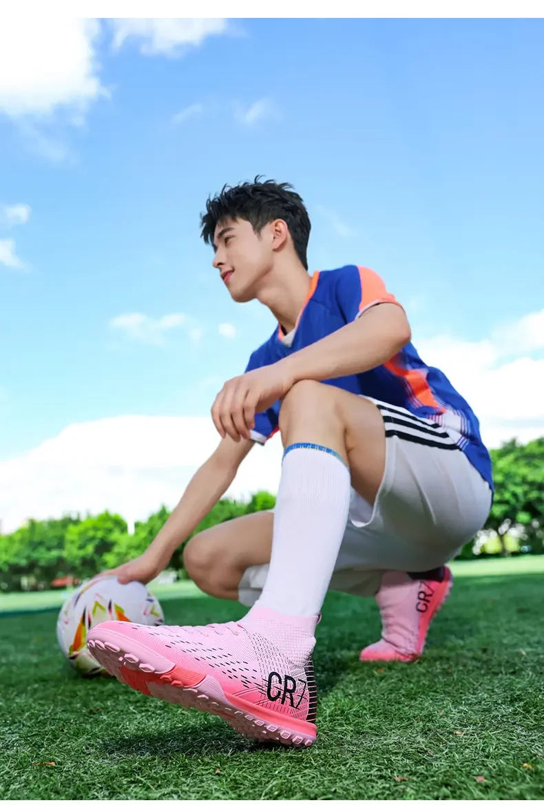 TF Long Stud Training Football Cleats Wear-Resistant Breathable Firm Ground Outdoor Match Training Sports Footwear