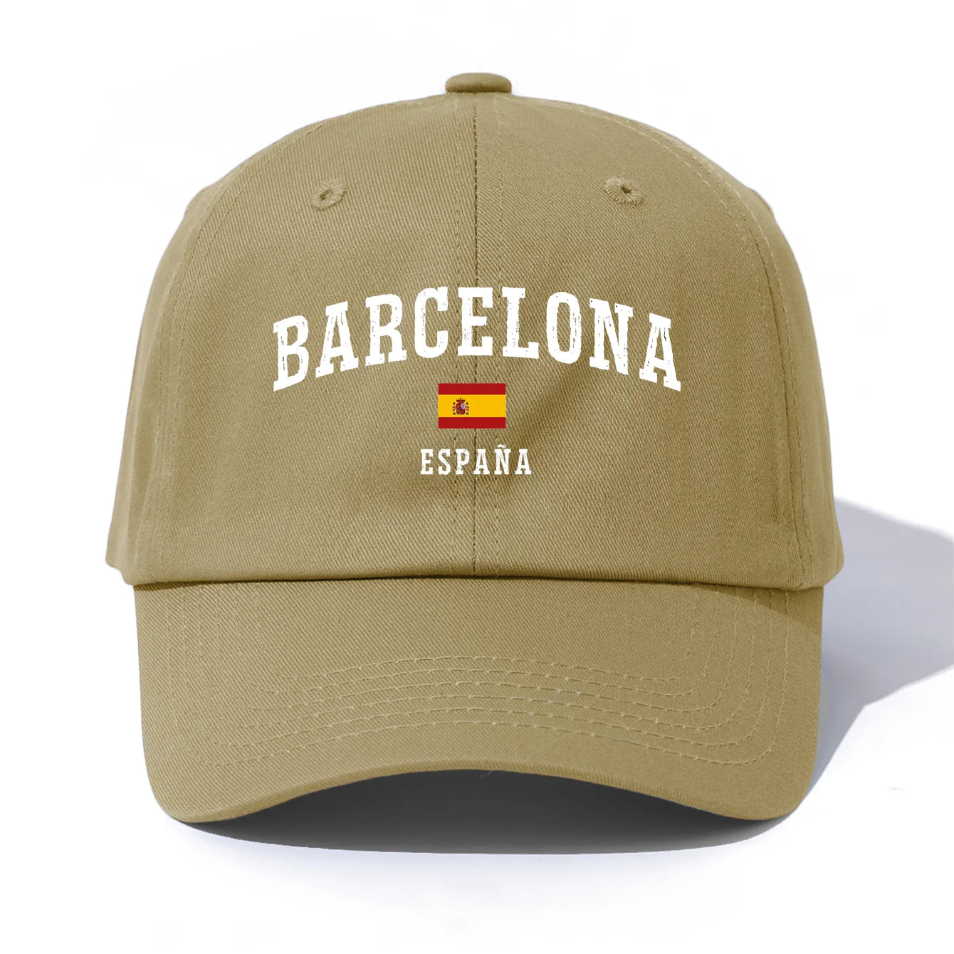 1pc BARCELONA Print Baseball Cap for Adults,Minimalist Retro Style Casual Soft Adjustable Dad Hat,Perfect As Gift