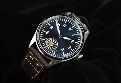 Hruodland 2025 New Men's Mechanical Watch Seagull ST3620 Retro Pilot 43MM BGW-9 Luminous Sapphire Crystal Turbine Watch