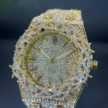 New Luxury Watch For Men Brand MISSFOX Hip Hop Lced Out Diamond Watches Fashion Hollow Out Quartz Clock 2026 Man Dropshipping