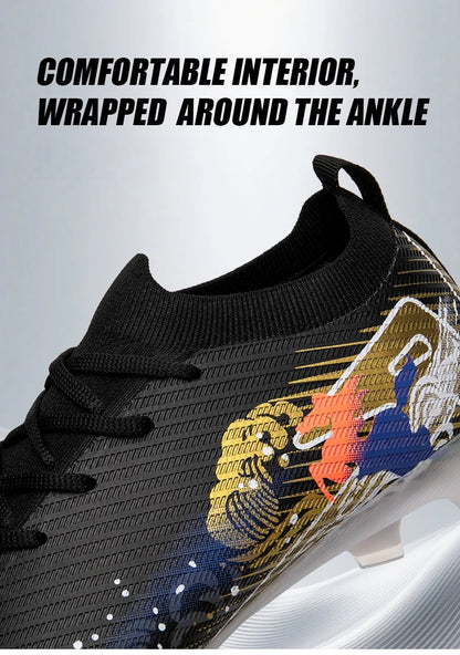 New Men Football Boots Soccer Cleats FG Non-Slip Training Shoes Soccer Shoes Long Spikes Match Ultralight Outdoor Drop Shipping