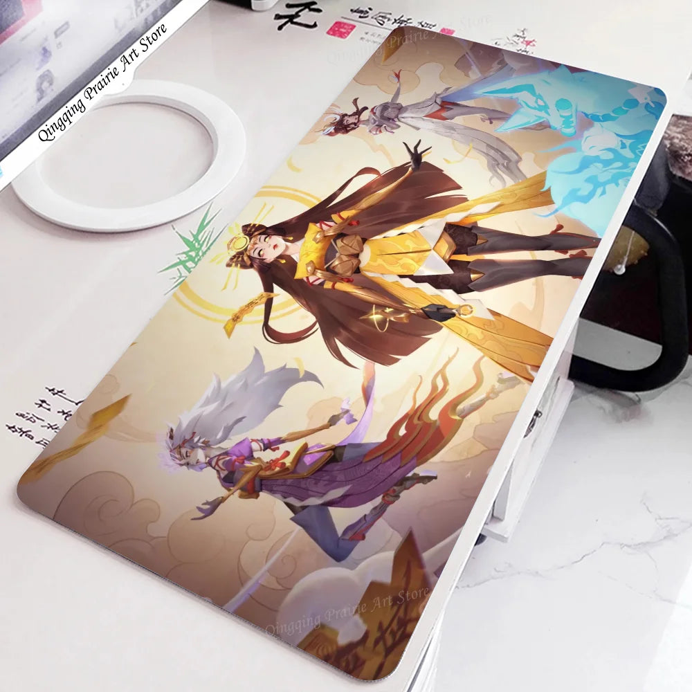 Tappetino mouse Amaterasu Kiriko Overwatch, tappetino da scrivania con base, accessori gaming Prime Gaming, tappetino XXL per tastiera con imbottitura