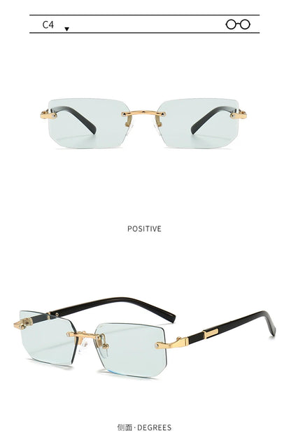 Fashion Rimless Sunglasses Men Women Populare Frameless Sun Glasses Male Female Classic Small Square Summer Traveling Shades