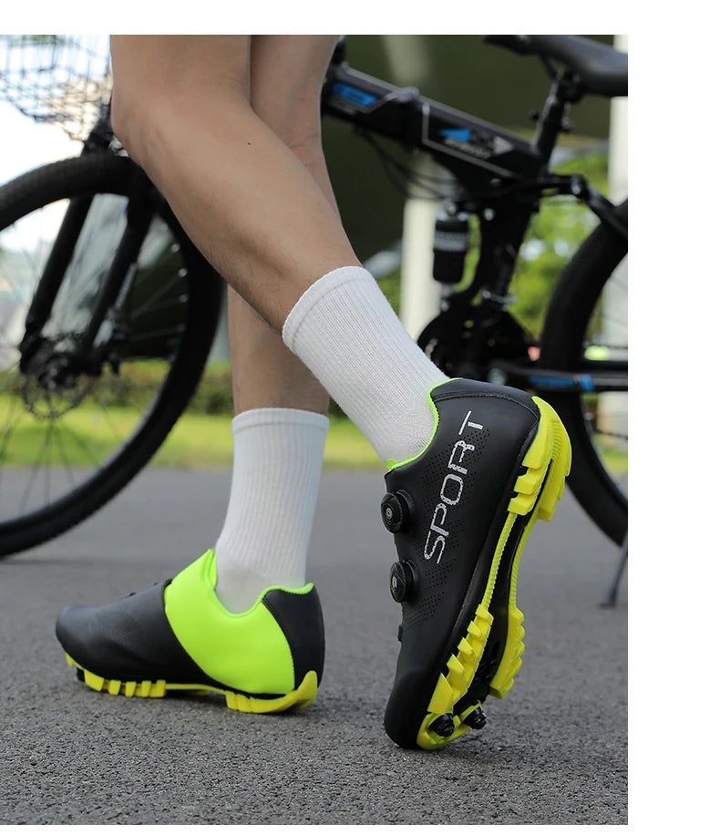 Ultra-Light Cycling Shoes, Breathable and Lightweight, SPD-Compatible Hard Soles for Road Mountain Bike Competition Training
