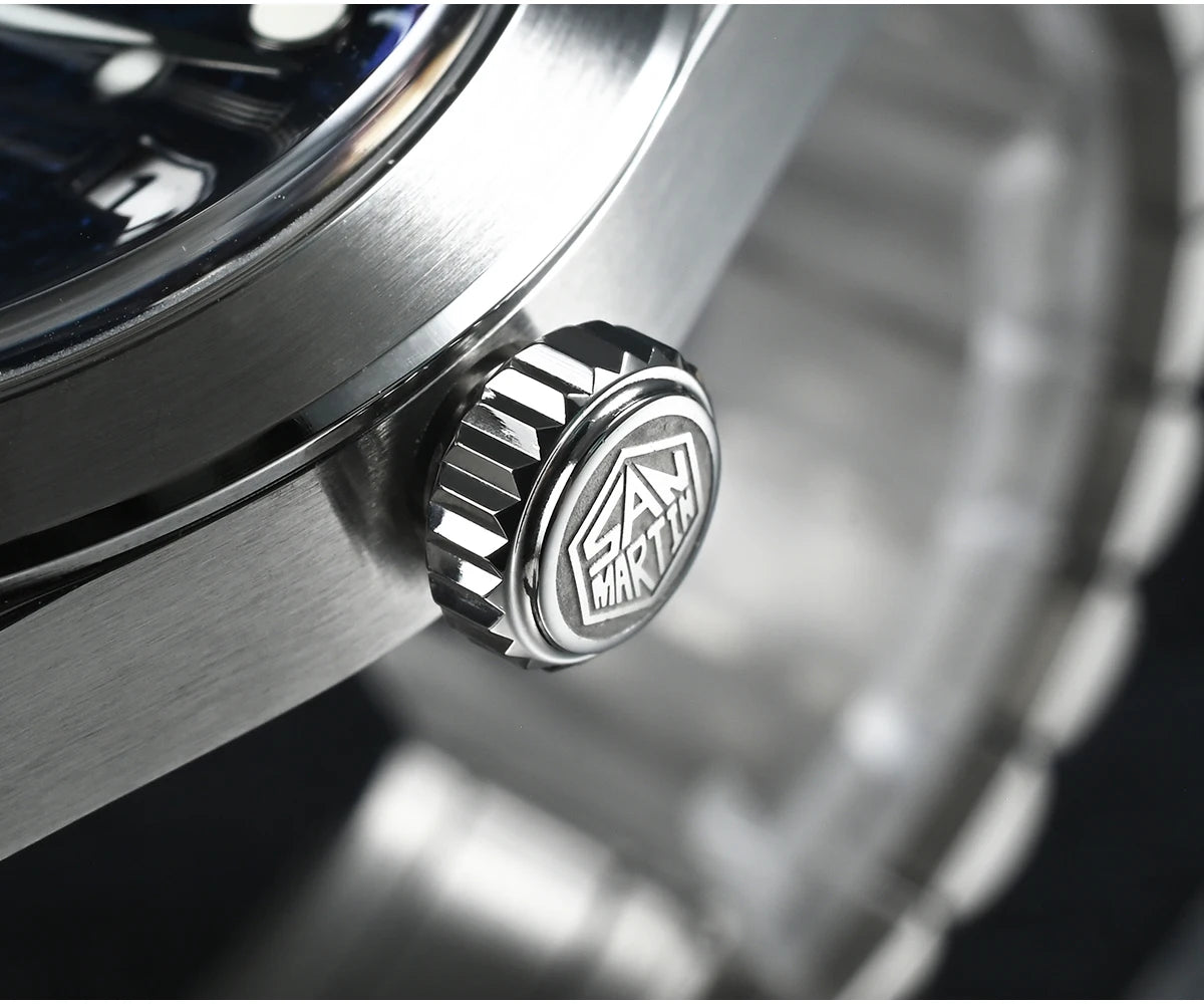 San Martin New 39mm Sport Watch Enamel Dial NH35 Automatic Mechanical Men Dress Watch Sapphire Waterproof 100m Luminous SN0053