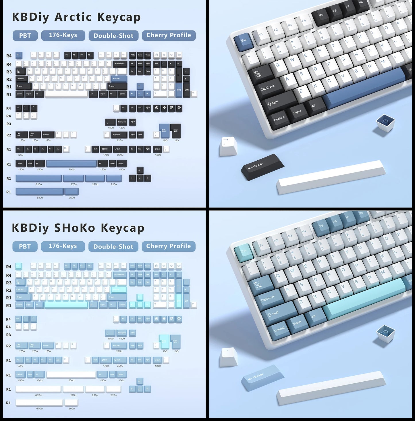 KBDiy GMK Illusion Tastenkappen Cherry-Profil Double-Shot PBT ISO-Tastenkappen für Gamer Mechanisches Tastatur-Kit Gaming Point Retro-Tastenkappe