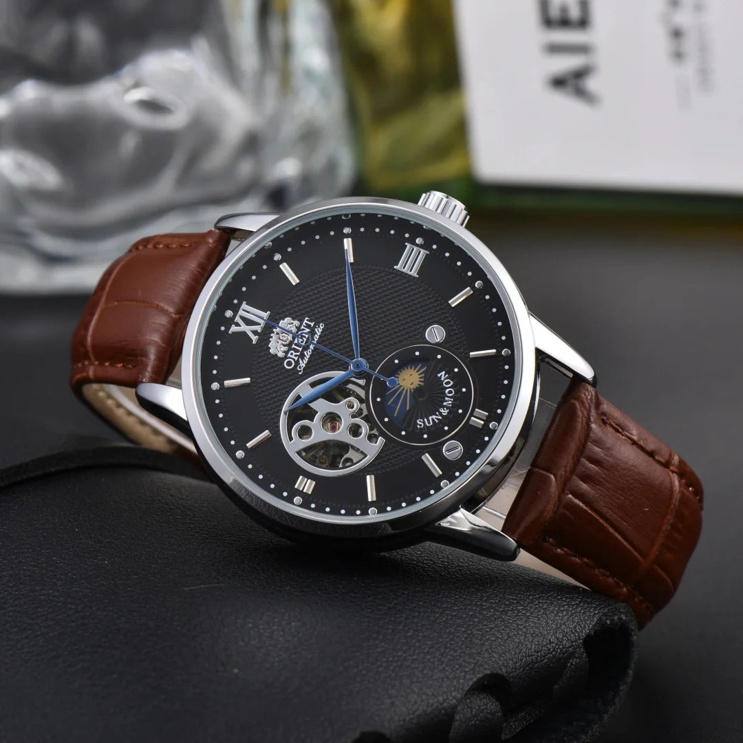 118A StoreOrient Series Sports Sun, Moon, and Stars Skeleton Mechanical Men's Sports Watch Full Functionality World Time