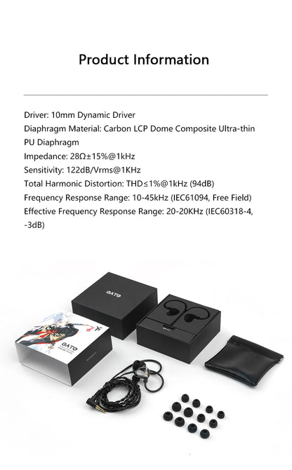TRUTHEAR GATE Earphone Dynamic In-Ear Headphone with 0.78 2 pin Cable Gaming Earbuds