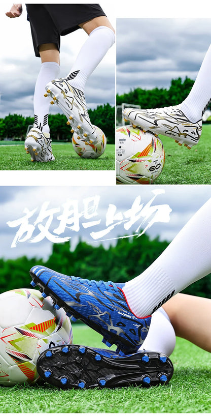 New Men Football Boots TF Sport Training Soccer Shoes Kids Ultralight Breathable Professional Sneakers Unisex Grass Cleats Match