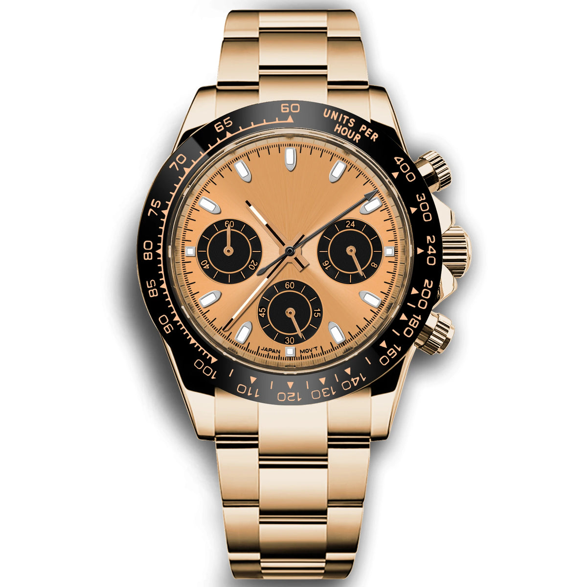Custom Logo Panda Dial Daytona Homage Watch 40mm Stainless Steel Sapphire Ceramic Bezel Quartz Movement  Luxury Men RELOJ