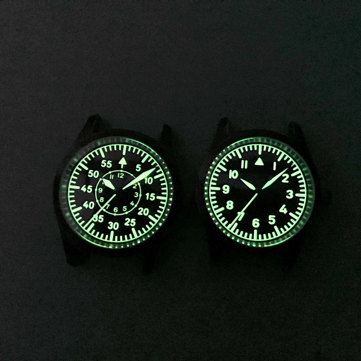 【Escapement Time】VH31 Quartz Movement Pilot Watch with Type-A or Type-B do the old black 38mm Case Waterproof 100M Sapphire