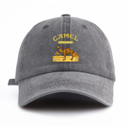 1pc Camel Print Washed Baseball Cap for Adults,  Minimalist Retro Style Casual Soft Adjustable Dad Hat, Perfect As Gift