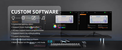 Teclado mecânico ATTACK SHARK X85 Tri-mode Gasket 75% com botão CNC, acolchoamento de 5 camadas, hot-swappable, retroiluminação RGB, NKRO