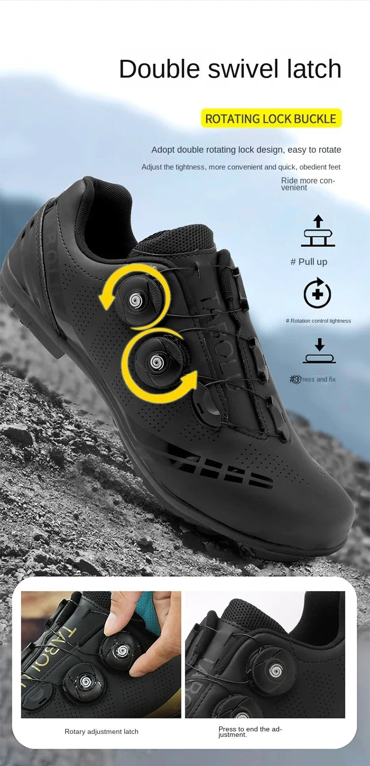MTB Cycling Shoes Breathable Men’s and Women’s Off-Road Mountain Bike Cycling Shoes Self-Locking Speed Mountain Bike Pedal Shoes