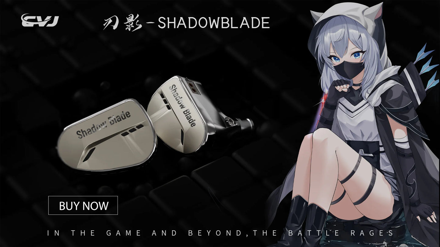 CVJ Assassin Earphones 1BA+1DD+1Vibration Switch Adjustable Gaming E-sports In-Ear 3.5mm&Type-C Hifi Headphones