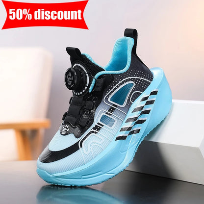 Scarpe da corsa per bambini in mesh comodo, scarpe da tennis ammortizzanti per allenamento outdoor da bambino, nuove scarpe casual traforate e traspiranti