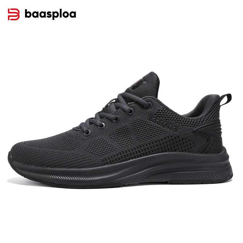Baasploa Men's Running Shoes Brand, Male Designer Mesh Casual Sneakers, Lightweight Lace-Up New Male Outdoor Sports Tennis Shoes