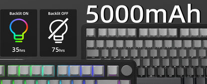 Teclado mecânico ATTACK SHARK X85 Tri-mode Gasket 75% com botão CNC, acolchoamento de 5 camadas, hot-swappable, retroiluminação RGB, NKRO