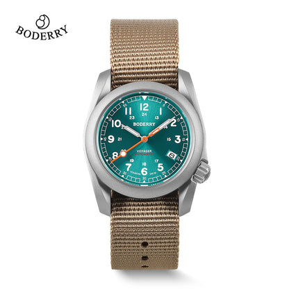 Boderry VOYAGER Field Watches Bronze Case Automatic For Seiko NH35 Watch 100M Waterproof Clock Military Vintage Wristwatch Mens