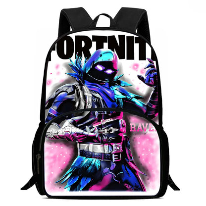 Zaini per bambini con design Hot Game, borsa pranzo e astuccio, borse scuola per alunni ad alta capacità, per bambino e bambina, regalo ideale F-FortniteS