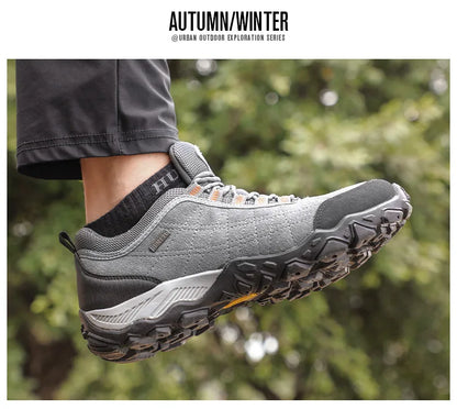 HUMTTO Hiking Shoes Men's Luxury Designer Winter Climbing Trekking Sneakers Leather Outdoor Sports Work Shoes 110282A