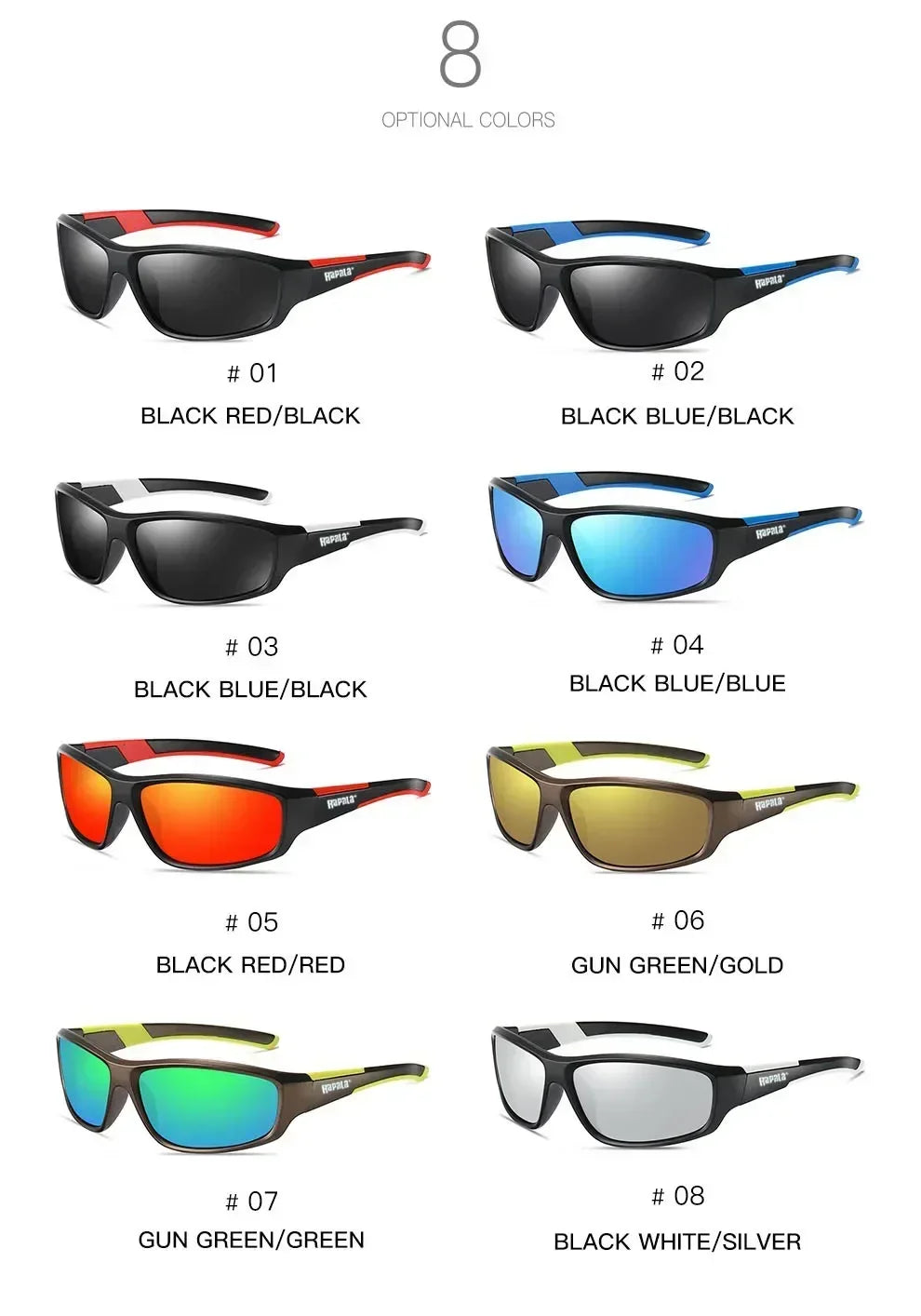 2026 New Original Rapala Polarized Fishing Sunglasses Men's Driving Shades Male Sun Glasses Hiking Classic UV400 Eyewear Trend