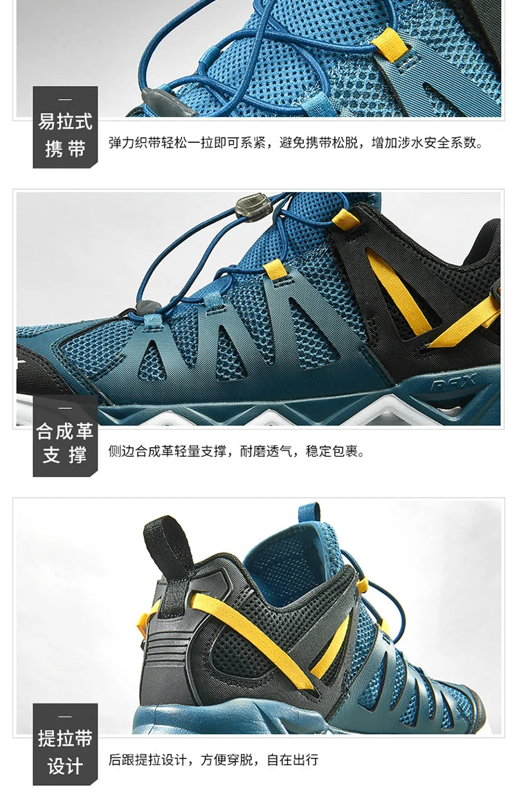Rax Men's Aqua Upstreams Shoes Quick-drying Breathble Fishing Shoes Women Hole PU Insole Anti-slip Water Shoes hiking