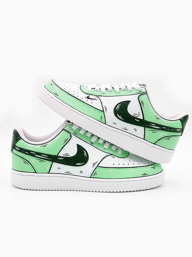 Custom Sneakers Custom Sneakers NIKE COURT VISION Messy Line Design Couple Matching Shoes Unisex Low-Top Skate Retro Shoes