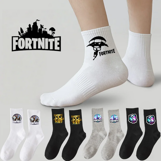 Fortnite-Socken mit Cartoon-Spielcharakter, lange Socken für Kinder und Schüler, einfarbige Baumwollsocken für Frühling und Herbst, Geburtstagsgeschenk
